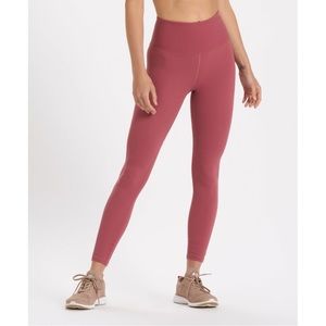 Vuori High-Waist Ribbed Leggings in Dusty Rose